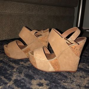 Aldo Suede & Cork Platform Wedge 8.5